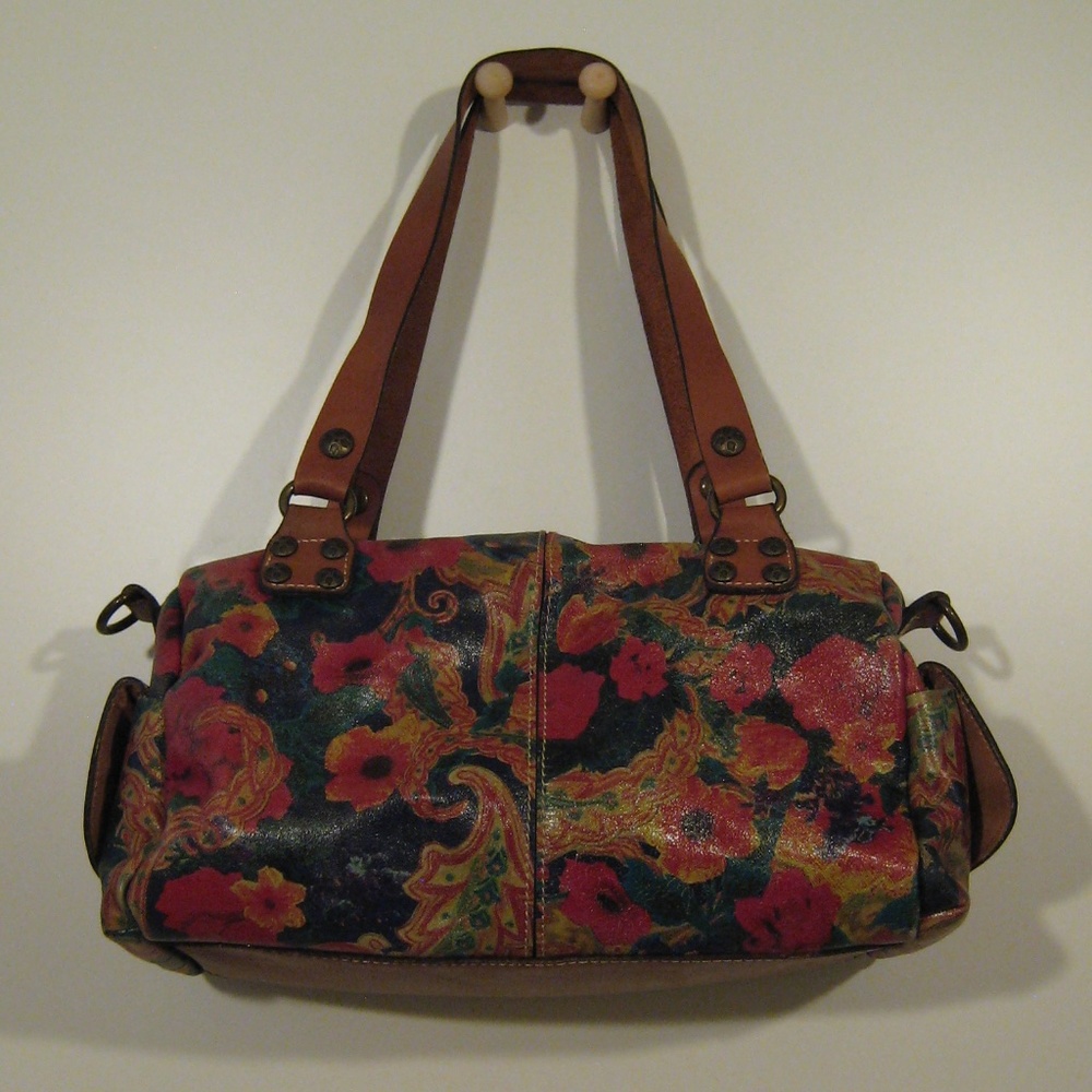 Patricia Nash Paisley & Flowers Leather Satchel